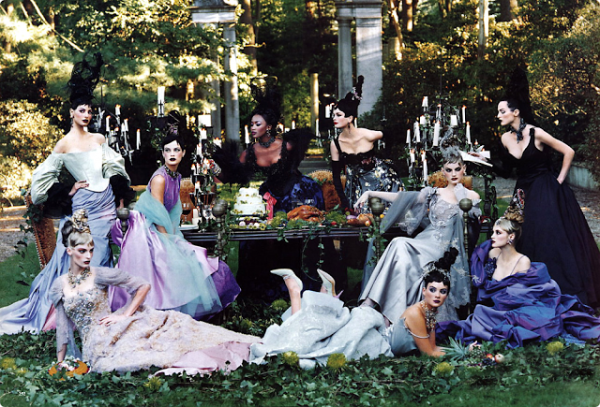www.LoyalRoyal.me photography by Steven Meisel styled by Grace Coddington for Vogue Dec 1996. The Fashions are Christian Lacroix Haute Couture